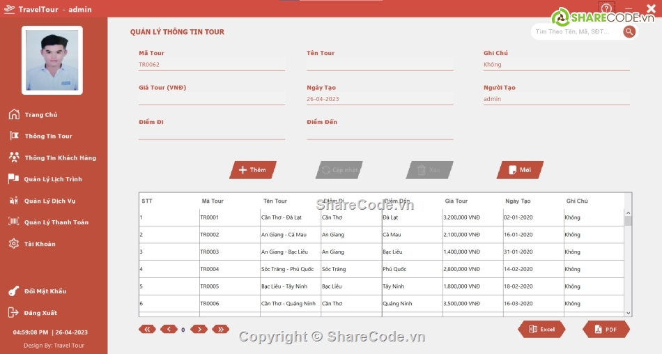 Quản Lý Tour Du Lịch,Dự An 1 FPT Polytechnic,Full Code Java 1,source code dự án 1